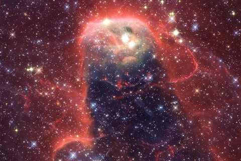 Outer space art. Starfield. Elements of this image furnished by NASA. Stock Photos