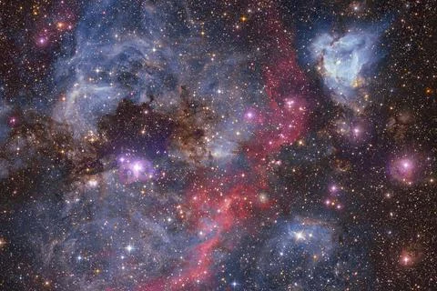 Outer space art. Starfield. Elements of this image furnished by NASA. Stock Photos