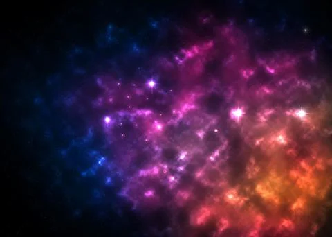 Outer space background. Galaxy, stars and nebula. Stock Illustration