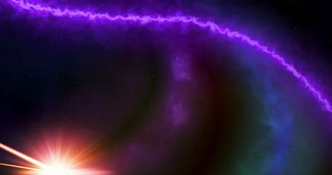 Outer space background with nebula and light beams Stock Footage 220773265