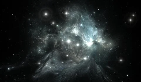 Outer space background with nebula and stars Stock Illustration