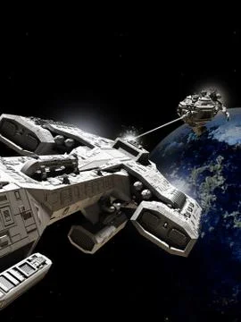 Outer Space Battle Stock Illustration