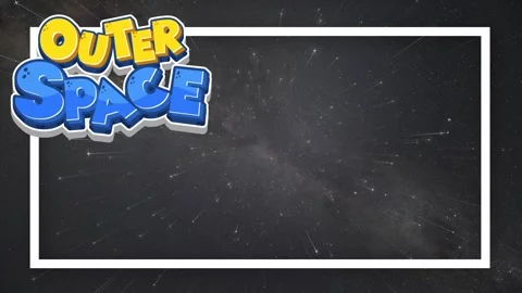 Outer Space Cartoon Graphic with Stars Drifting Forward in Night Sky Stock Footage 341378926