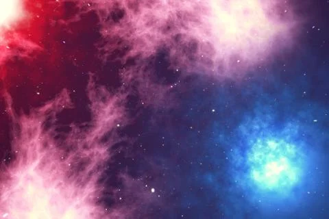 Outer space is filled with infinite number of stars, galaxies, nebulae Stock Illustration