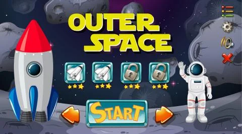 Outer space game background 스톡 일러스트