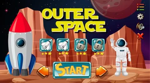 Outer space game background 스톡 일러스트