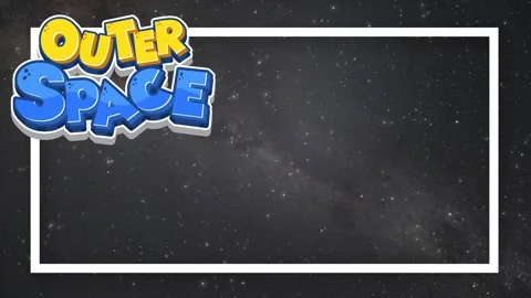 Outer Space Graphic Frame with Drifting Stars and Milky Way Background Stock Footage 342211051