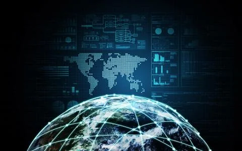 Outer space internet Stock Illustration