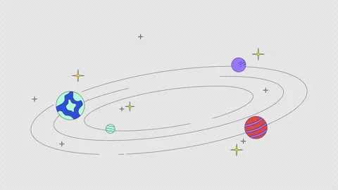 Outer space line 2D object animation | Stock Video | Pond5