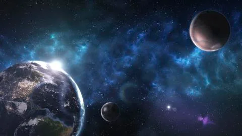 Outer space planet Earth Mars sun astrology milky way solar system galaxy uni Stock Photos