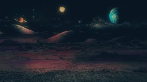 Outer Space Planet Surface Zoom In Planets In Starry Space Stock Footage 168360793