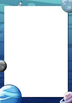 Outer Space Planets Frame Border Template Stock Illustration