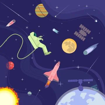 Outer space poster Stock Illustration