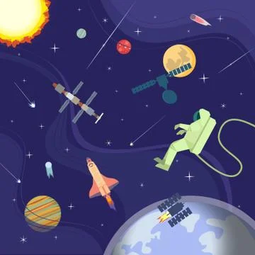 Outer space poster Stock Illustration