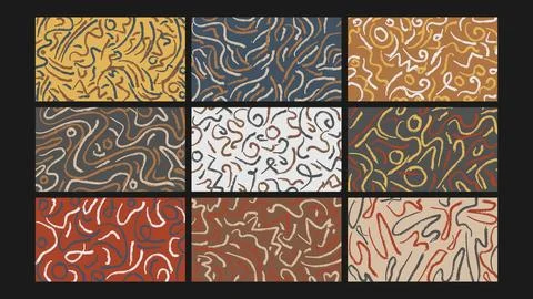 Outer space robot background Set Stock Illustration