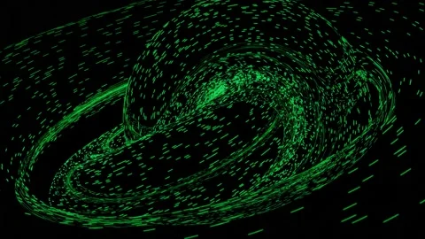 Outer space spinning and twisting object of colorful tiny particles. Design 스톡 동영상 161810319