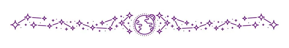 Outer space star constellation and cosmos divider Stock Illustration