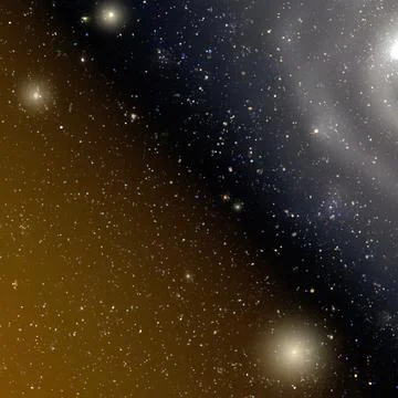 Outer space, Universe. Celestial asteroids, satellites, planets and stars Stock Illustration