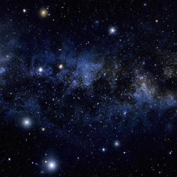 Outer space, Universe. Celestial asteroids, satellites, planets and stars Stock Illustration