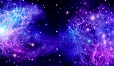 Outer space, universe, purple, starlight, galaxy Stock Illustration