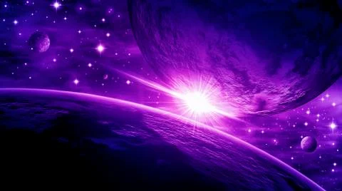 Outer space, universe, space, planets, stars, star Shine, astronomy, blue, pu Stock Photos
