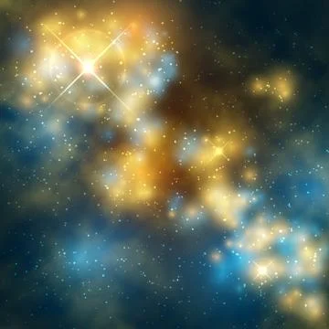 Outer space vector abstrac background with cosmic galaxy and stars Stock Illustration
