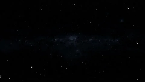 Outer Space View Through Stars Moving Away From Distant Galaxy Video stock 208795061