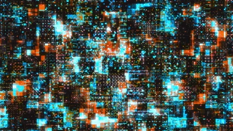 The outer space of virtual matrix. Motion. Colorful space inside computer Stock Footage 229727314