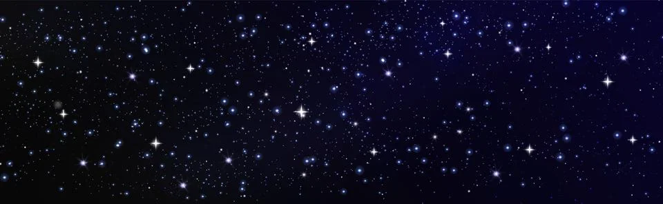 Outer starry night with bright sparkle elements 스톡 일러스트