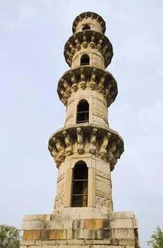 Outer view of Ek Minar Ki Masjid (Mosque), built by Bahadur Shah (1526?Äö?. 写真素材