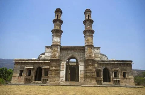 Outer view of Kevada Masjid (Mosque), has minarets, globe like domes and n... Foto stock