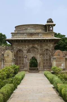 Outer view of a large dome built over a podium, Jami Masjid , UNESCO protec.. Stock Photos