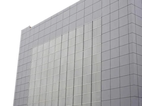 Outer wall of modern building over white Foto stock