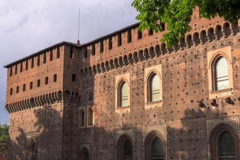 Outer wall Sforza castle 库存照片