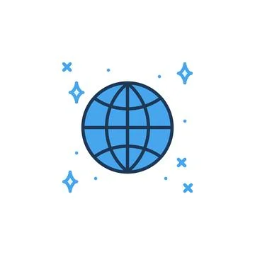 Outerspace with Globe vector concept colored icon or symbol Stock Illustration