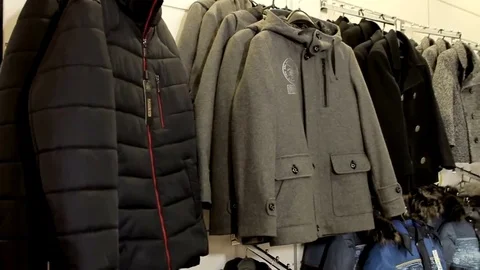 Outerwear in the shop Video stock 69147099