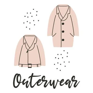 Outerwear . Womens outerwear. Stock Illustration