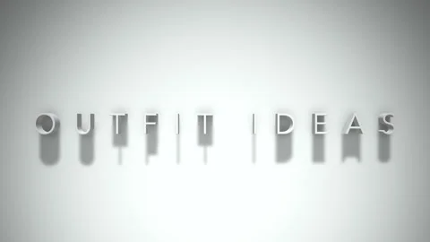 Outfit ideas 3D title animation white text on a white background Stock Footage 299378344