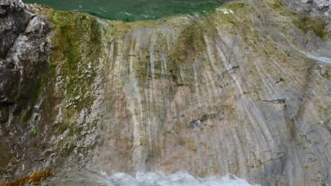 The outflow of a beautiful pool with clean mountain river water 스톡 동영상 211466624