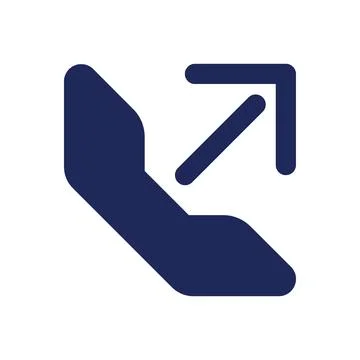 Outgoing call black glyph ui icon Stock Illustration