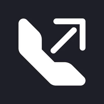 Outgoing call dark mode glyph ui icon Stock Illustration