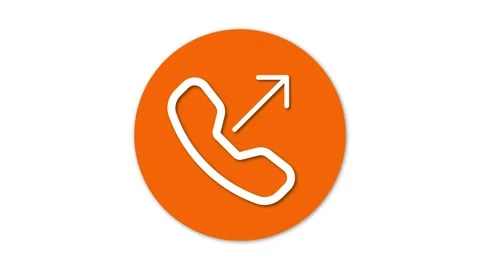 Outgoing call icon in orange circle Video stock 276675465