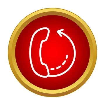 Outgoing call icon rotating on a red button 스톡 일러스트
