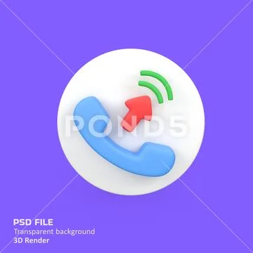 Outgoing call isolated 3d render icon illustration PSD Template