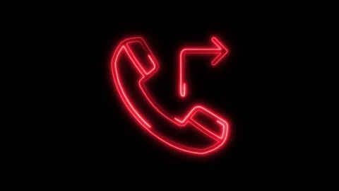 Outgoing Call Outline Icon in HD Video Neon Animation  Communication and Te Stock Footage 304375120