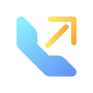 Outgoing call pixel perfect flat gradient color ui icon Stock Illustration