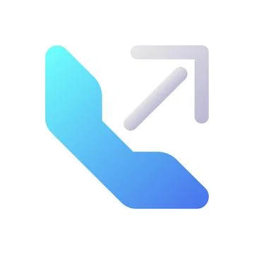 Outgoing call pixel perfect flat gradient two-color ui icon Stock Illustration