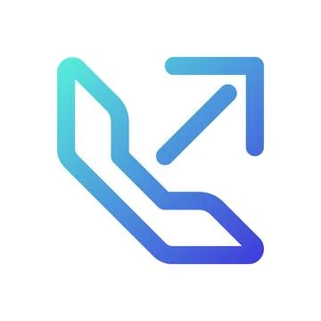 Outgoing call pixel perfect gradient linear ui icon Stock Illustration