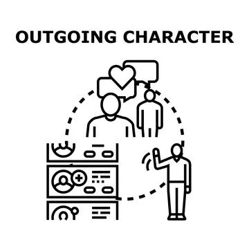Outgoing character interacting networking making social connections Stock Illustration