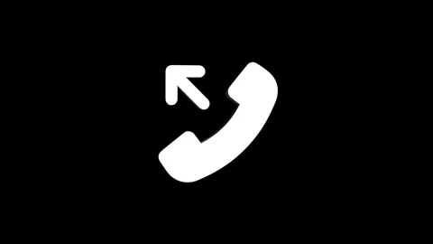 Outgoing phone rotating 3d icon 4k animation, call looping with alpha channel. m Video stock 313474109